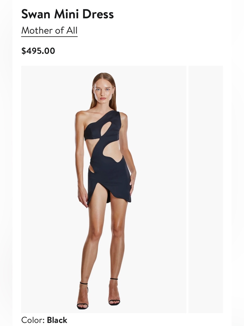 Mother of All —Swan mini dress in Black